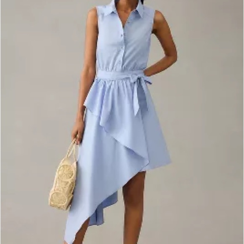 NWT Anthropologie Maeve Asymmetrical Sleeveless Shirt Dress